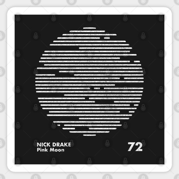 Nick Drake / Pink Moon / Minimalist Artwork Design Sticker by saudade